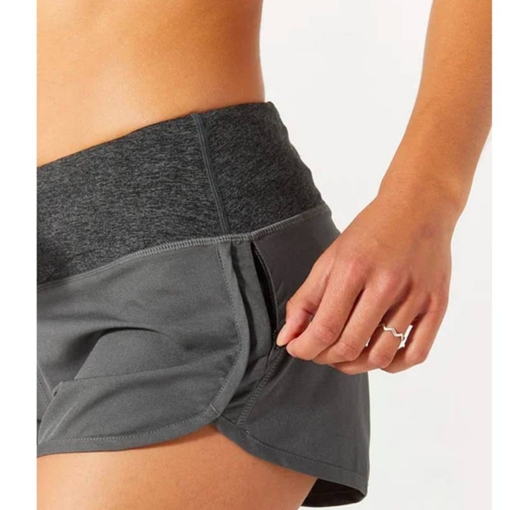 EUC RABBIT (Like Lululemon!) Women's Pocket 4" Running Shorts Grey Size Medium